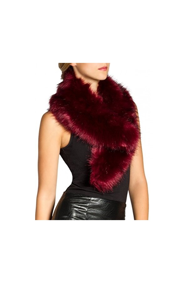 Caspar STO001 Faux col en imitation fourrure pour femme, Couleur:bleu, Taille:Taille unique