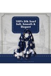 Écharpe en soie légère pour femme 172,7 x 109,2 cm - Bleu - Taille unique