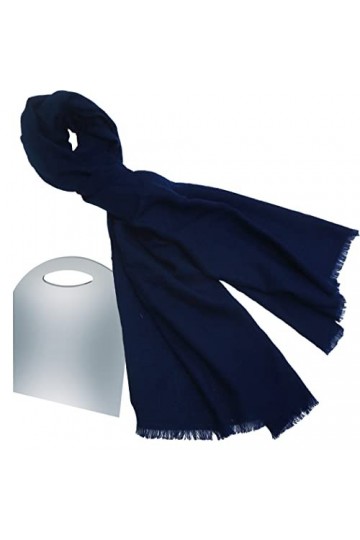 Châle Femme Coton Modal Mixte Collection BEAT 70 x 190 cm Bleu Oxford