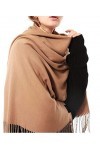 Pashmina Écharpe pour femme couleurs assorties Mélange de laine cachemire Grand format 200 x 70 cm de qualité supérieure, é