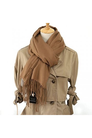 Pashmina Écharpe pour femme couleurs assorties Mélange de laine cachemire Grand format 200 x 70 cm de qualité supérieure, é