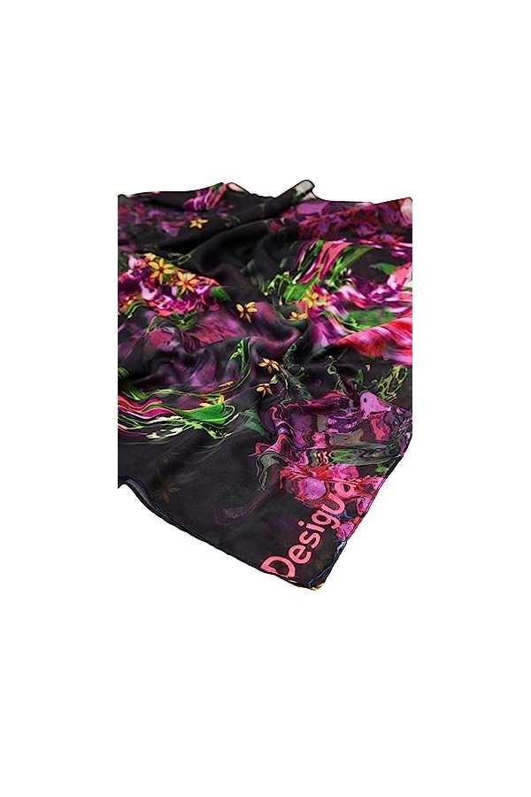 Desigual Fou_Flores Liquid, Noir, Taille Unique Femme