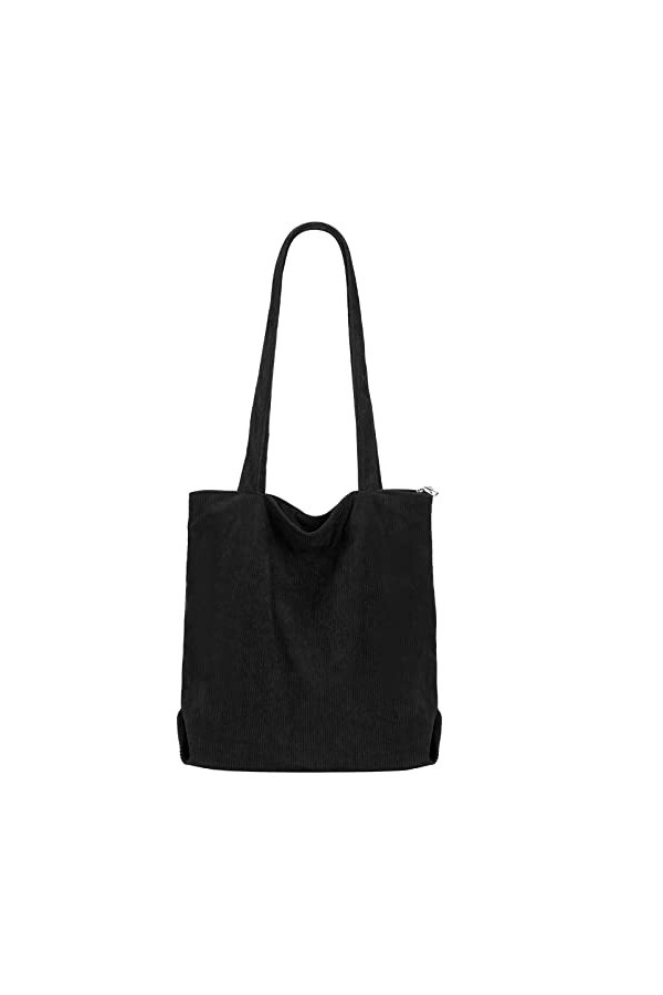 Jiliyote Sac à bandoulière en velours côtelé pour femme,Grand sac à bandoulière avec fermeture éclair,Sac à bandoulière pour 