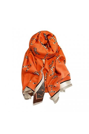 LumiSyne Hiver Écharpe Châle En Cachemire Pour Femmes Motif Lettre Et Rétro Cheval Chaud Écharpe Pashmina Avec Gland Douce Lo