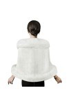 Femme Châle de Mariée en Faux Fourrure Mariage Epaulière Echarpe Dame épaulette Veste Manteau de Fourrure Boléro Cape Wraps P