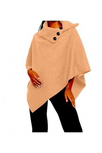 Générique Poncho Femme Tendance et Élégant Avec Boutons Châle chaud Taille Standard