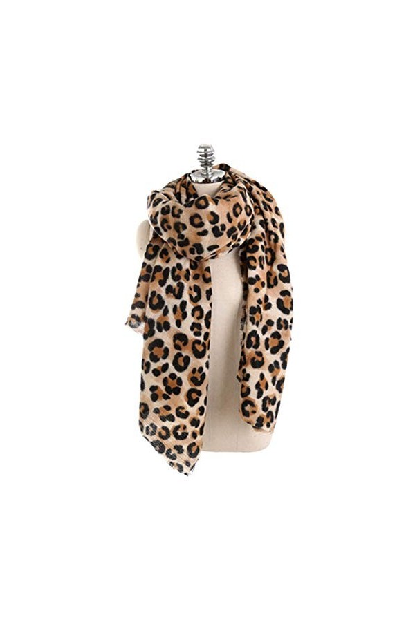 Amorar Femmes Echarpe Hiver Chaud Cachemire Pashmina Châle Wrap Imprimé Léopard Longue Écharpe Col Chaud