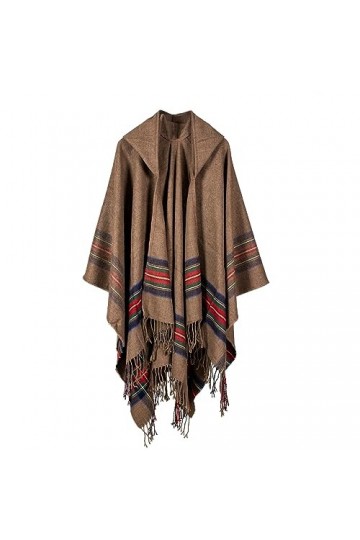 Lifetooler Poncho pour Femme Cardigan à Devant Ouvert Cape réversible dhiver Cape imprimée surdimensionnée Couverture en Tar