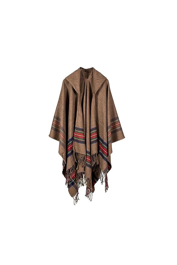 Lifetooler Poncho pour Femme Cardigan à Devant Ouvert Cape réversible dhiver Cape imprimée surdimensionnée Couverture en Tar