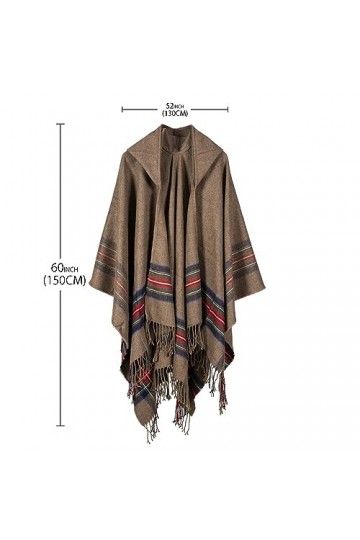 Lifetooler Poncho pour Femme Cardigan à Devant Ouvert Cape réversible dhiver Cape imprimée surdimensionnée Couverture en Tar