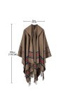 Lifetooler Poncho pour Femme Cardigan à Devant Ouvert Cape réversible dhiver Cape imprimée surdimensionnée Couverture en Tar