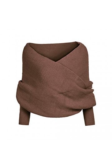 Merkts Châle chaud en automne et en hiver avec manches pour femme Motif châle 220 x 40 cm