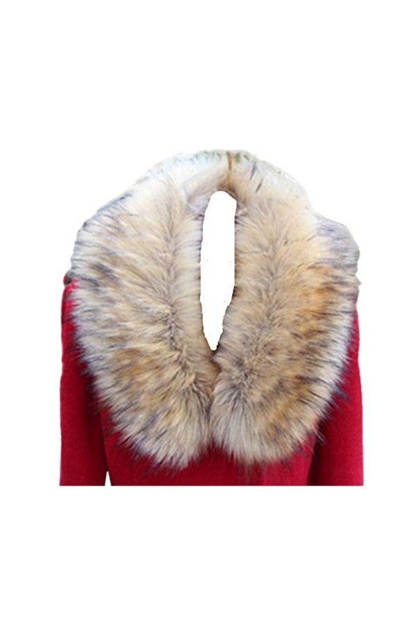 Fausse fourrure col capuche écharpe châle cache-cou pour manteau dhiver veste parka - Marron - XX-Large