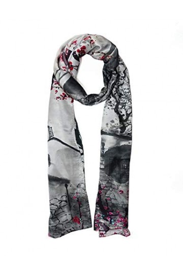 Towergem Écharpe légère de luxe en satin 100 % soie 178 x 50,8 cm - - 90