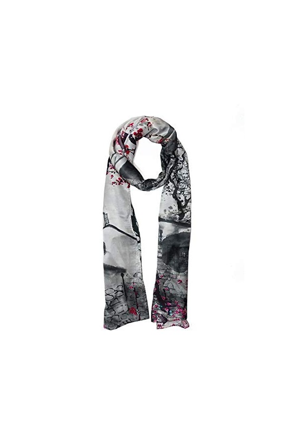 Towergem Écharpe légère de luxe en satin 100 % soie 178 x 50,8 cm - - 90