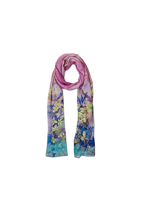 Towergem Écharpe légère de luxe en satin 100 % soie 178 x 50,8 cm - - 90