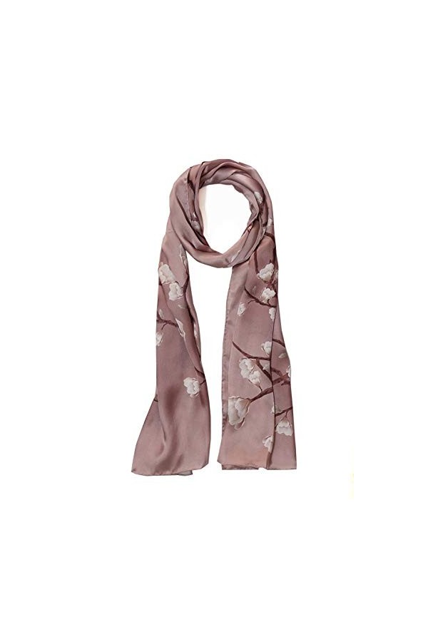 Towergem Écharpe légère de luxe en satin 100 % soie 178 x 50,8 cm - - 90