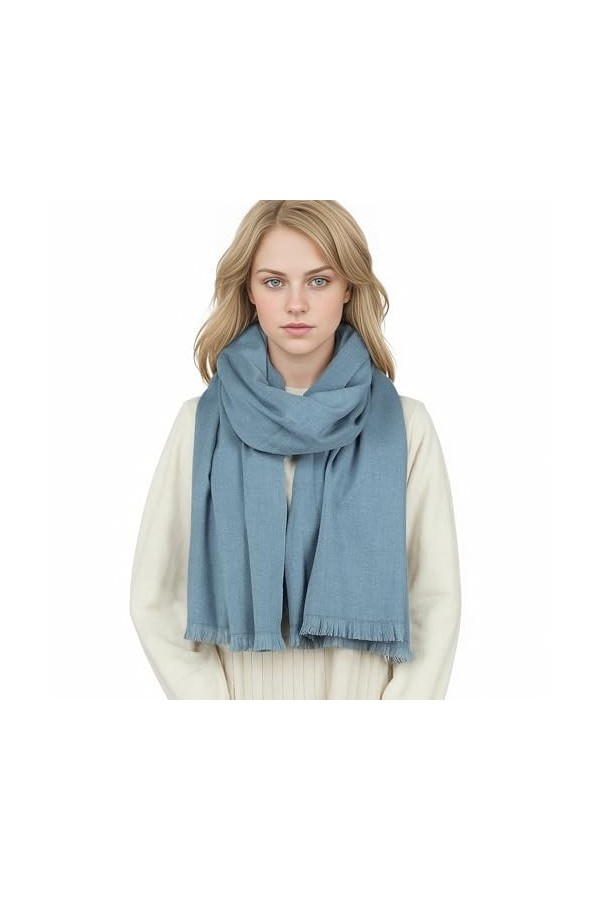 SWAT PANY Écharpes pashmina pour femme - Châles et écharpes pour femme - Pour mariage et hiver, bleu marine, L