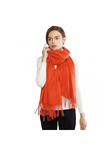 Riiqiichy Foulard pashmina pour femme - Châle et écharpe pour mariage - pour l’hiver, Burnt Orange, L