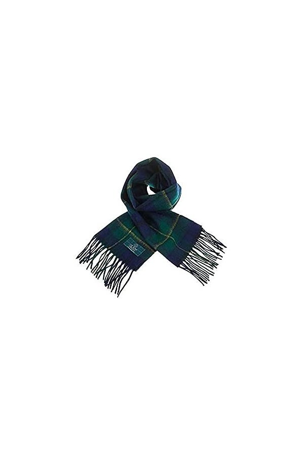Clans of Scotland - Écharpe tartan écossaise pure laine dagneau écossaise clan 100 % laine – Écharpe tartan en pure laine – 