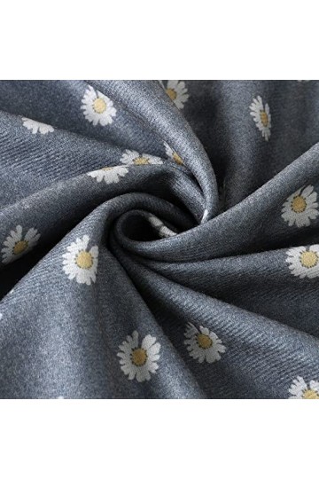 Écharpe longue réversible en cachemire léger et chaud de qualité supérieure pour toutes les saisons - Gris avec de petites ma