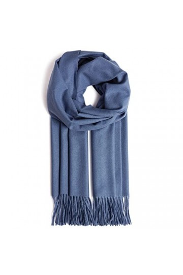 MAGIMODAC Écharpe dhiver pour femme - Sensation cachemire - Pashnima - Couleur unie - Tartan - Grande écharpe douce, bleu, t