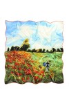 prettystern 90cm Femme Carré Foulard Chale en 100% Crêpe Satin Soie Claude Monet - Champ De Coquelicots à Argenteuil P792