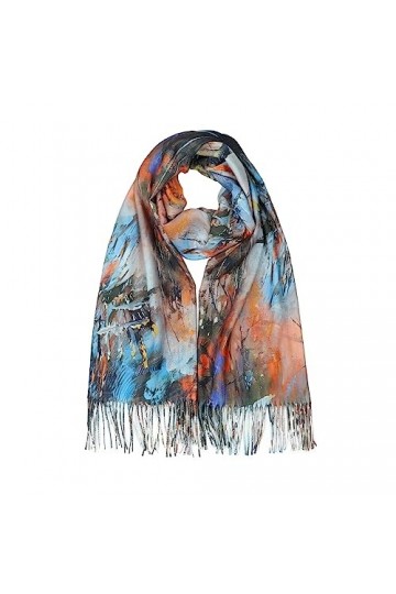 RIIQIICHY Écharpes imprimées réversibles pour femmes, châles pashmina et enveloppes, écharpe pour femme pour lhiver chaud, É