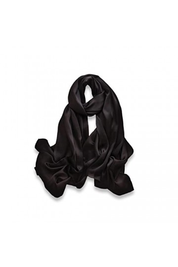 Trillion London® Spring Collection | Écharpe en soie pour femme | Foulard léger pour femme | Foulard pour femme | Châle, Noir