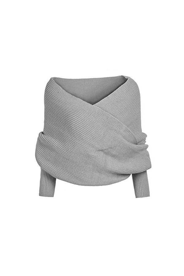 Yorimi Écharpe châle tricotée pour femmes avec manches hauts de chandail tricotés enveloppement tricoté au crochet cape châle