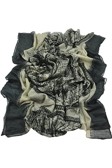 CJ Apparel Gris Noir Grande Taille Mode Govi Design Voile Châle Pashmina décharpe
