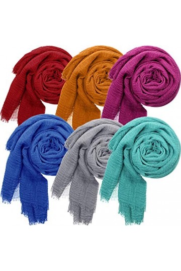 YATEICBC 6 Pièces Châle Écharpe Douce Femme Écharpe Hijab en Coton Écharpe Tête Portefeuille pour Toutes les Saisons