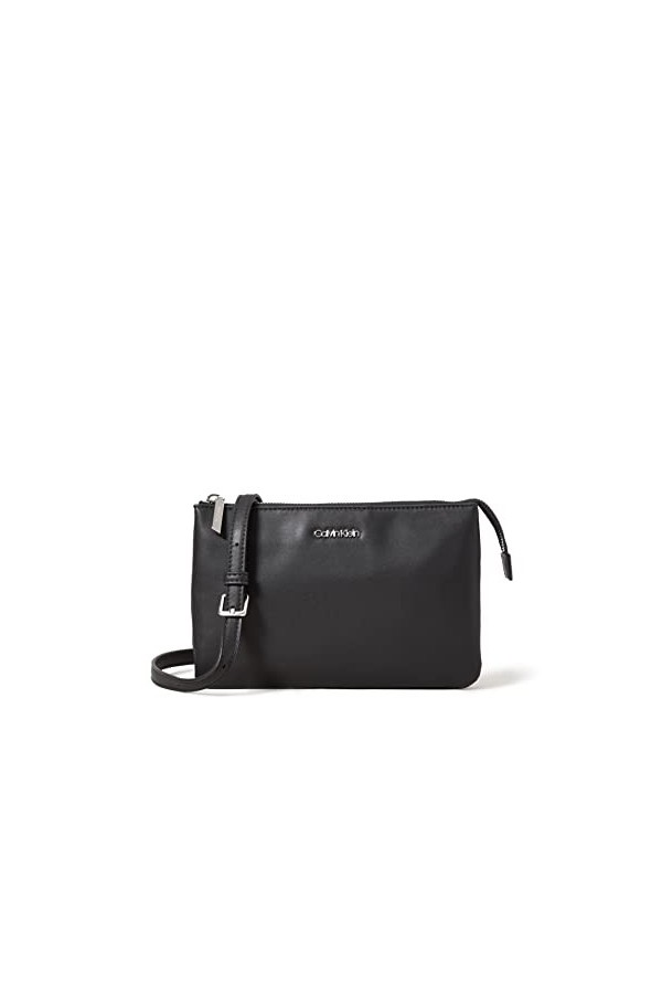 Calvin Klein Sac Bandoulière Femme Ck Must Ew Xbody Petit Modèle, Noir Ck Black , Taille Standard