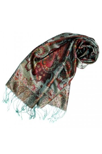 LORENZO CANA Pashmina pour la femme - écharpe de 100% soie avec les mesures de 35 x 160 cm - fait à la main – souple élégant 