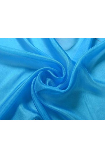 Invisible World Foulard Soie 100% Femme pour Cheveux, Cou, Tete Echarpe Longue Peint a la Main - Papillon - Turquoise