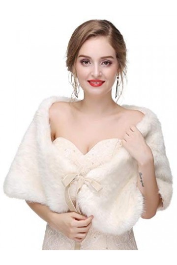 Aukmla mariage secret et Châle en fausse fourrure sans manches pour femmes et les filles