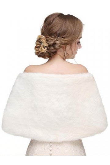 Aukmla mariage secret et Châle en fausse fourrure sans manches pour femmes et les filles