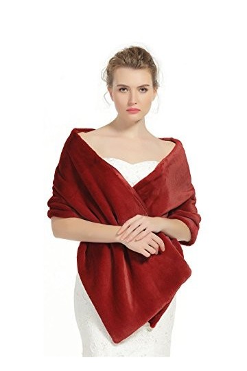 BEAUTELICATE Étole Châle En Fausse Fourrure Écharpes Cape De Femme Mariée Demoiselle dhonneur Pour Mariage Hiver Soirée Céré