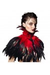 keland Gothique Victorien Plume Cape Châle Etoles Poncho avec Ras de cou Collier pour Halloween Cosplay Costume Bleu acide 