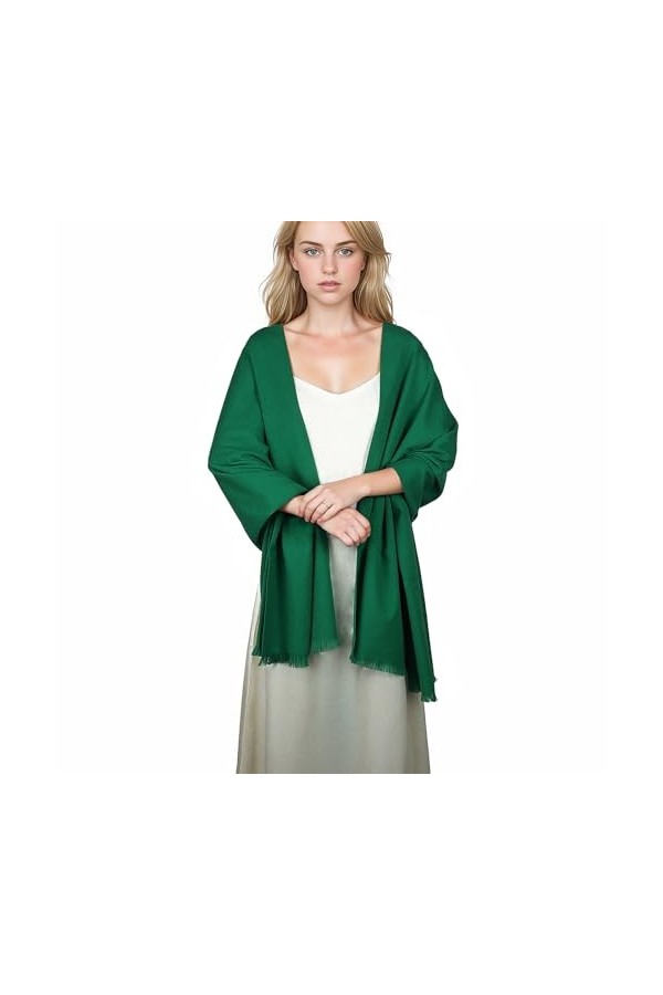 SWAT PANY Écharpes pashmina pour femme - Châles et écharpes pour femme - Pour mariage et hiver, Vert-2, L