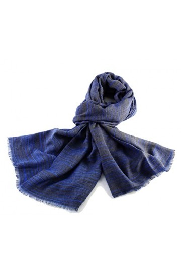 BEAT Châle Coton Modal Mixte Collection 70 x 190 cm Bleu