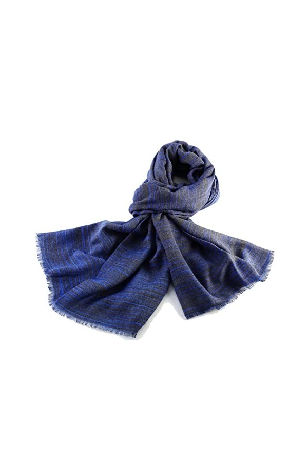 BEAT Châle Coton Modal Mixte Collection 70 x 190 cm Bleu