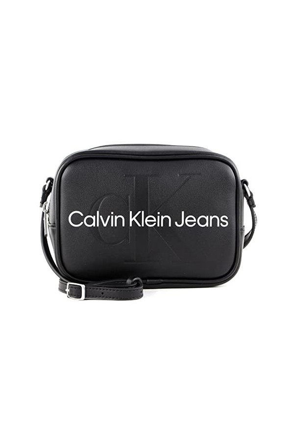 Calvin Klein Jeans Sac Bandoulière Femme Camera Bag Petit Modèle, Noir Black , Taille Standard