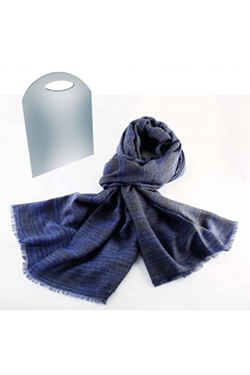 BEAT Châle Coton Modal Mixte Collection 70 x 190 cm Bleu