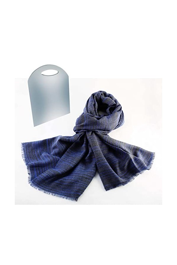 BEAT Châle Coton Modal Mixte Collection 70 x 190 cm Bleu