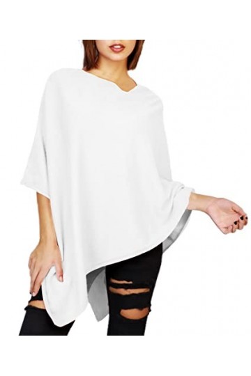 JOPHY & CO. Poncho pour femme en cachemire mélangé, Noir , 3XL