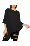 JOPHY & CO. Poncho pour femme en cachemire mélangé, Noir , 3XL