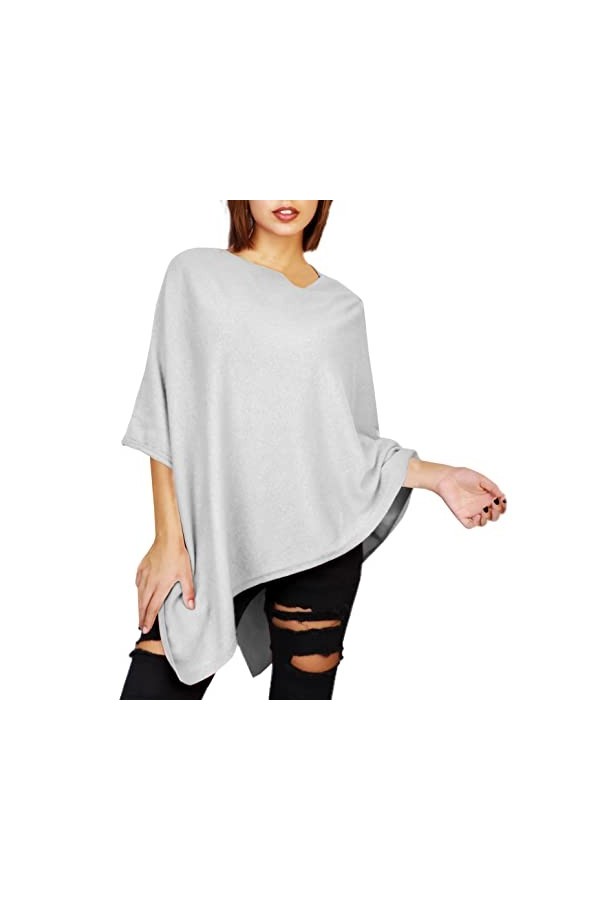 JOPHY & CO. Poncho pour femme en cachemire mélangé, Noir , 3XL