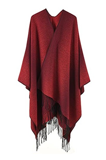 Poncho Femme Hiver Chaud Écharpe Cape Elégant Foulard Chaud Couverture Châle