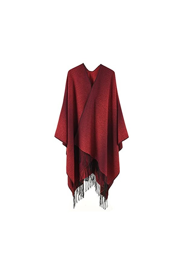 Poncho Femme Hiver Chaud Écharpe Cape Elégant Foulard Chaud Couverture Châle